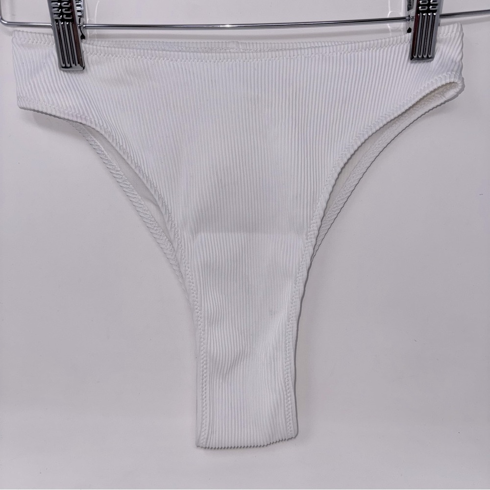 NWOT White fox boutique ribbed Belmont bikini bottoms size small